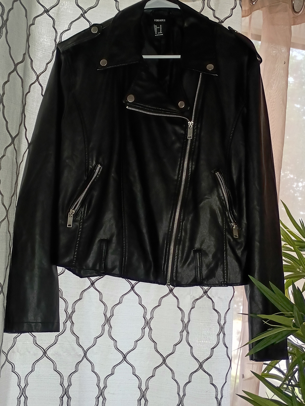 Forever 21 Black Faux Leather Moto Jacket
